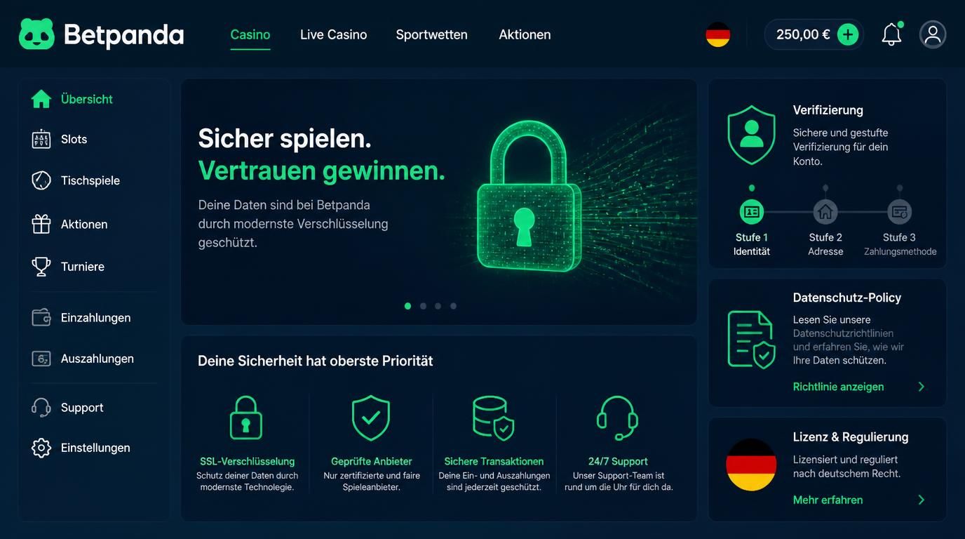 Datenschutz und sichere Handhabung der Zahlungsdaten bei BetPanda Casino in Deutschland.