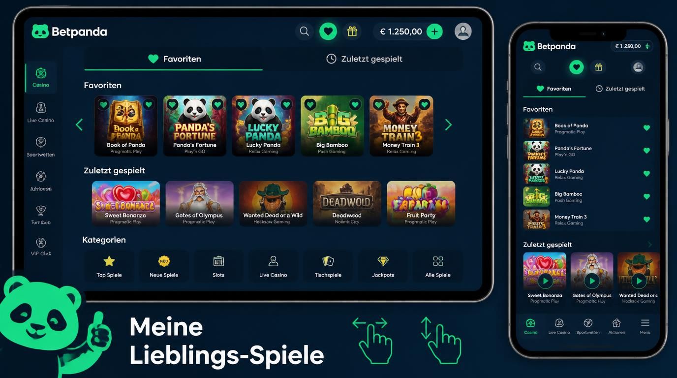 Favoriten und zuletzt gespielt Ordner in der App-Übersicht eines Smartphones, responsive Layouts, Daumen-freundliche Buttons.